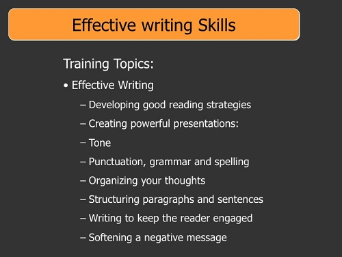 Elective Writing Skills: Training Topics, Effective Writing Skills